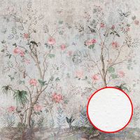 Фреска Ortograf Silver&Gold 32815 Фактура бархат FX Флизелин (2,7*2,7) Серый/Разноцветный, Деревья/Цветы/Птицы арт-32815 (бархат FX) — фото 1, Фрески