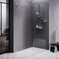 Душевая перегородка AM.PM Func 110 профиль Хром матовый стекло прозрачное арт-W84WI-110-F1-MTE — фото 1, Душевые перегородки