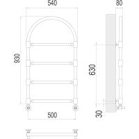 Товар: Водяной полотенцесушитель Terminus Версаль П4 500x930 Хром, нижнее подключение, G 1/2" ВР, с комплектом вентилей арт-4620768885044 - фото 4 Водяной полотенцесушитель Terminus Версаль П4 500x930 Хром, нижнее подключение, G 1/2" ВР, с комплектом вентилей арт-4620768885044 — фото 4, Водяные полотенцесушители