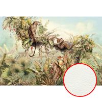 Фреска Ortograf Its Jungle 33675 Фактура флок FLK Флизелин (4*2,7) Голубой/Зеленый/Оранжевый, Листья/Животные арт-33675 (флок FLK) — фото 1, Фрески