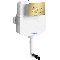 Смывной бачок WasserKRAFT Aller для унитаза с клавишей смыва Золото матовое арт-10TLT.031.ME.MG02 — фото 1, Смывные бачки скрытого монтажа