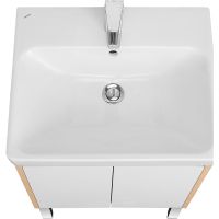 Тумба под раковину Aquaton Сканди Doors 55 Белый глянец, Дуб верона арт-1A278801SDB20 — фото 2, Тумбы под раковину