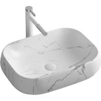 Раковина-чаша Ceruttispa 57 СТ9548 Белый матовый мрамор арт-CR0086 MMW2 — фото 1, Раковины накладные
