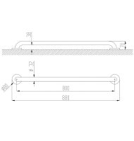 Товар: Поручень Nofer Матовая нержавеющая сталь арт-15054.80.S - фото 2 Поручень Nofer Матовая нержавеющая сталь арт-15054.80.S — фото 2, Поручни для ванной