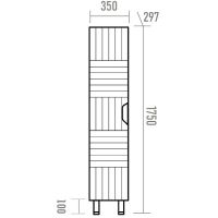 Шкаф пенал Brevita Gloster 35 L Графит матовый арт-GLOS-05035-48-2Л — фото 7, Пеналы для ванной комнаты