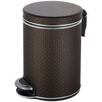 Ведро для мусора Geralis Punto Шоколад, кант Хром, 5 л арт-V-PCH-B — фото 1, Мусорные ведра