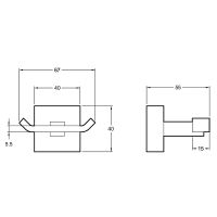 Двойной крючок Jacob Delafon Mecanique Хром арт-E77867-CP — фото 3, Крючки для полотенец