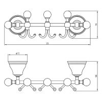 Вешалка для полотенец Migliore Provance Золото арт-17700 — фото 3, Крючки для полотенец