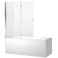 Шторка на ванну Aquanet Beta 4 NF6222 Hinge 122 00 профиль Хром стекло прозрачное арт-196053 — фото 1, Шторки для ванной распашные