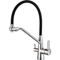 Смеситель для кухни ZorG Steel Hammer Хром Черный арт-SH 903-6 CR — фото 1, Смесители для кухни