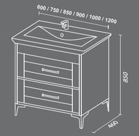 Тумба с раковиной SanVit Прованс 60 с фактурой под дерево Кедр арт-kprov060 — фото 7, Тумбы с раковиной