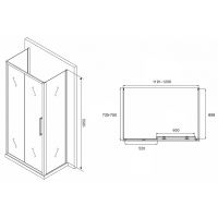 Душевой уголок Abber Schwarzer Diamant 120x75 профиль Хром стекло матовое арт-AG30120MH-S75M-S75M — фото 5, Прямоугольные душевые уголки