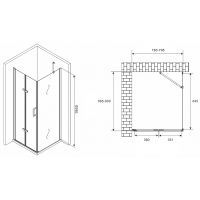 Душевой уголок Abber Zart 80x90 профиль Хром стекло прозрачное арт-AG08080P-S91 — фото 3, Прямоугольные душевые уголки