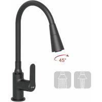 Смеситель для кухни Frap H17-6 Черный матовый арт-F4417-6 — фото 2, Смесители для кухни