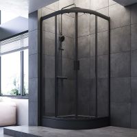 Душевой уголок AM.PM Gem 90х90 профиль Черный матовый стекло прозрачное арт-W90G-401-090BT — фото 2, Душевые уголки четверть круга