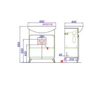 Тумба под раковину Aqwella Basic 65 Дуб золотой арт-BAS0106DZ — фото 6, Тумбы под раковину