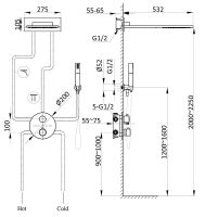 Товар: Душевая система Vincea с термостатом Хром арт-VSFW-104TCH - фото 8 Душевая система Vincea с термостатом Хром арт-VSFW-104TCH — фото 8, Встраиваемые душевые комплекты