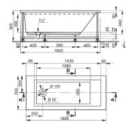 Акриловая ванна Veedi Anica 160х70 без гидромассажа арт-13016070 — фото 2, Акриловые ванны