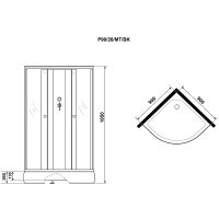 Душевая кабина Niagara Promo 90x90 без гидромассажа арт-P90/26/MT/BK — фото 11, Душевые кабины