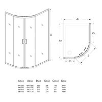 Душевой уголок Veconi Rovigo RV-03 120х80 R профиль Хром стекло прозрачное арт-RV03-12080A-01-19C1 — фото 3, Асимметричные душевые уголки