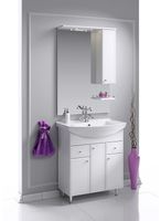 Тумба под раковину Aqwella Барселона 75 с бельевой корзиной Белая арт-BA0107K — фото 4, Тумбы под раковину