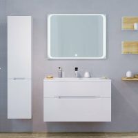 Зеркало Jorno Modul 100 с подсветкой с сенсорным выключателем арт-Mоl.02.92/W — фото 9, Зеркала в ванную комнату