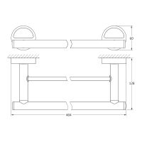 Полотенцедержатель FBS Luxia двойной Хром арт-LUX 035 — фото 2, Полотенцедержатели