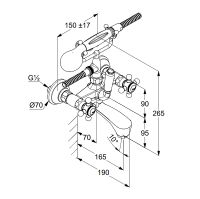 Смеситель для ванны Kludi Adlon Золото 23 карат арт-514414520 — фото 8, Смеситель для ванны