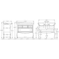 Тумба под раковину Opadiris Валери 105 Сапфир арт-00-00006520 — фото 8, Тумбы под раковину