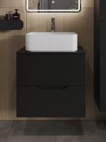 Тумба с раковиной Orange Line 60 подвесная Черная матовая арт-Li-60TubMDF+B02-460W — фото 3, Тумбы с раковиной