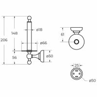 Держатель запасного рулона Cezares Aphrodite Хром арт-APHRODITE-TH042-01-M — фото 2, Держатели для запасных рулонов