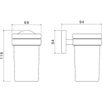 Стакан для зубных щеток Aquatek Европа Хром арт-AQ4104CR — фото 2, Стаканы для зубных щеток
