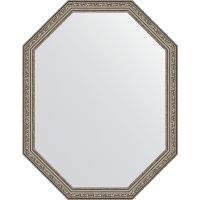 Зеркало Evoform Octagon 70x90 в багетной раме - Виньетка состаренное серебро 56 мм арт-BY 7028 — фото 1, Зеркала в ванную комнату