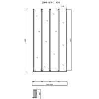 Шторка на ванну Vincea 100x140 профиль Хром стекло прозрачное арт-VSB-31100CL — фото 3, Складные шторки для ванной