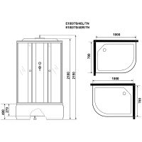 Душевая кабина Niagara Eco 100x70 R без гидромассажа арт-E100/70/40R/TN — фото 14, Душевые кабины
