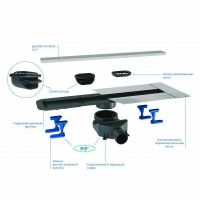 Душевой лоток Bettoserb Frameless Line 65 с решеткой Хром матовый / под плитку арт-13701231 — фото 5, Душевые лотки