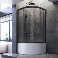 Душевой уголок AM.PM Gem 90х90 профиль Черный матовый стекло прозрачное арт-W90G-401A090BT — фото 2, Душевые уголки четверть круга