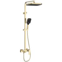 Душевая система Vincea Cube Брашированное золото арт-VSFS-4C12BG — фото 1, Душевые стойки