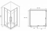 Товар: Душевой уголок Abber Schwarzer Diamant 100x100 профиль Хром стекло прозрачное арт-AG02100H - фото 5 Душевой уголок Abber Schwarzer Diamant 100x100 профиль Хром стекло прозрачное арт-AG02100H — фото 5, Квадратные душевые уголки