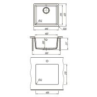 Кухонная мойка Lemark Sinara 440-U Шампань арт-9910072 — фото 4, Кухонные мойки