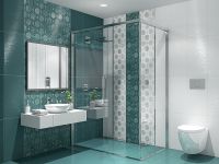 Керамический декор Azori Devore Indigo Geometria 31,5х63 см арт-587162001 — фото 2, Керамическая плитка