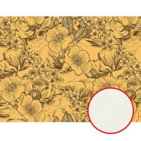 Фреска Ortograf Silver&Gold 32828 Фактура флок FLK Флизелин (3,6*2,7) Желтый, Цветы арт-32828 (флок FLK) — фото 1, Фрески