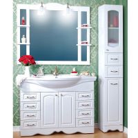 Товар: Зеркало Бриклаер Анна 120 с подсветкой Белое глянцевое арт-4627125411359 - фото 2 Зеркало Бриклаер Анна 120 с подсветкой Белое глянцевое арт-4627125411359 — фото 2, Зеркала в ванную комнату