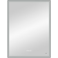 Зеркало Reflection Ghost 600х800 с подсветкой Черное с сенсорным выключателем, диммером и часами арт-RF5223GH — фото 2, Зеркала в ванную комнату