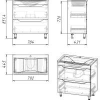 Товар: Тумба под раковину Stella Polar Абигель 80 Серая Цемент арт-SP-00001130 - фото 3 Тумба под раковину Stella Polar Абигель 80 Серая Цемент арт-SP-00001130 — фото 3, Тумбы под раковину