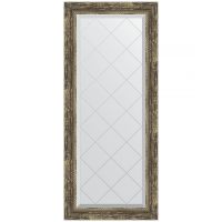 Зеркало Evoform Exclusive-G 123х53 с гравировкой в багетной раме - Старое дерево с плетением 70 мм арт-BY 4049 — фото 1, Зеркала в ванную комнату