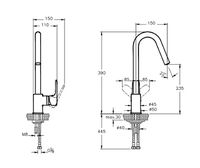 Смеситель для кухни Vitra Root Round Никель арт-A4274234EXP — фото 2, Смесители для кухни