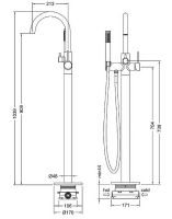 Смеситель для ванны Timo Saona Черное золото арт-2310/18Y-CR — фото 9, Смесители напольные