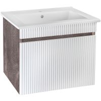 Тумба под раковину Runo Модена 65 подвесная Железный камень Белая арт-00-00001424 — фото 1, Тумбы под раковину