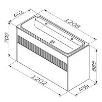 Тумба под раковину AM.PM Func 120 подвесная Белая матовая арт-M8FFUX1202WM — фото 12, Тумбы под раковину